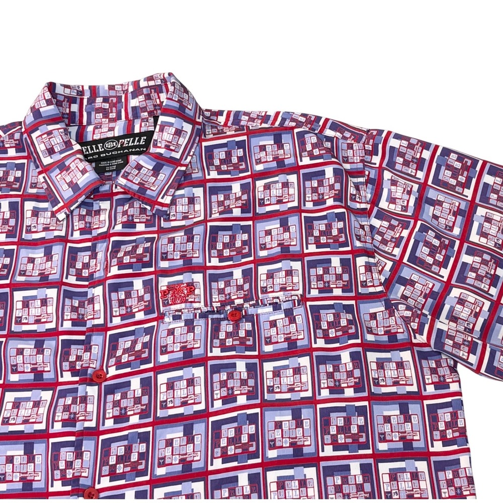 Vintage 90s Pelle Pelle Marc Buchanan Button up shirt men's large loop collar
